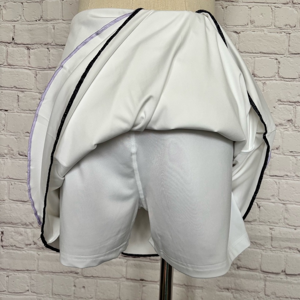 Fila White Tennis Skort with Gold and Lavender Trim - Picture 4 of 16
